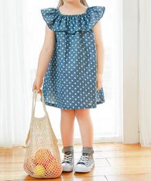 BT096 ラッフルカラーのワンピース　キッズ