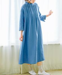 BT268 フリルカラーのタックワンピース&たまご型バッグ