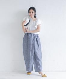 TP042 ラップ風タックパンツ