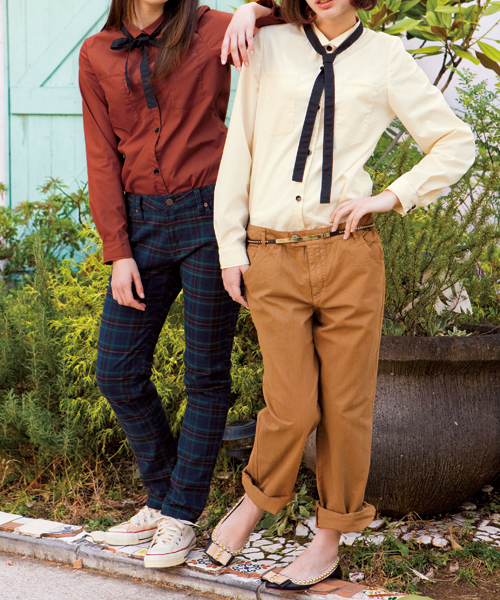 SS028 タイ付きウィングカラーシャツ