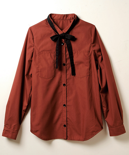 SS028 タイ付きウィングカラーシャツ