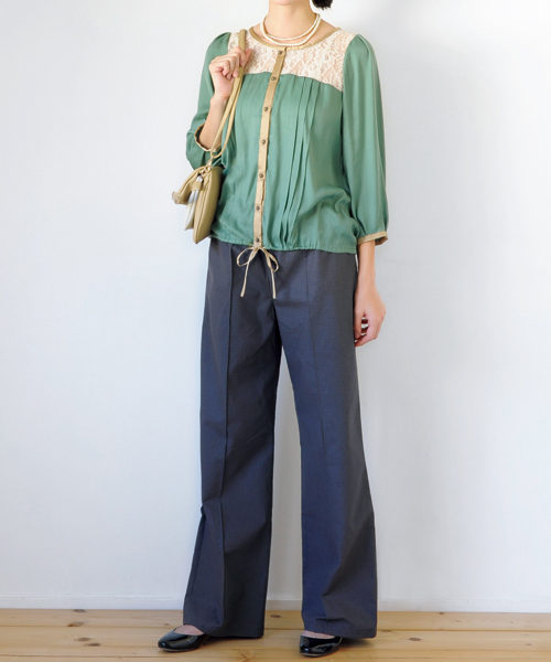 SS049 ワイドパンツ (ピンタック)