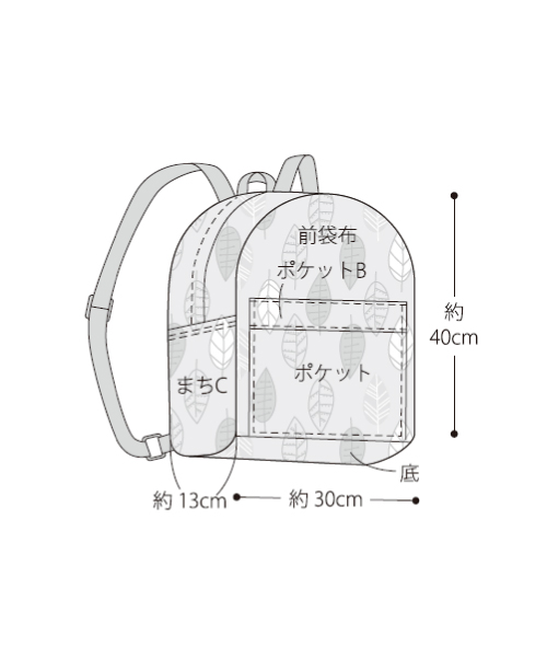 BT044 リュックサック【お気に入りの布で作る かんたん便利な布バッグ 】