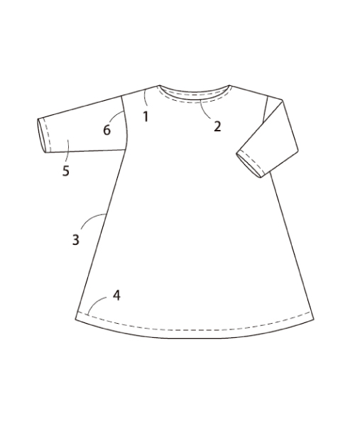 BT055 ドロップショルダーのフレアワンピース