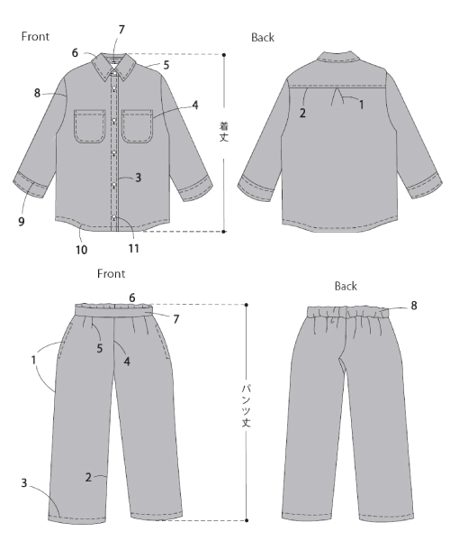 【アウトレット:購入者1点】BT184 シンプルシャツ+イージーワイドパンツ (Mサイズのみ)