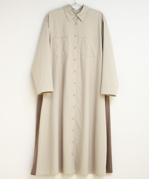 BT218 切り替えシャツワンピース