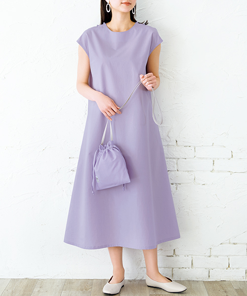 BT258 Aラインワンピース&ポシェット