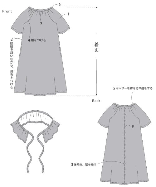 BT261 スモックワンピース&スペアカラー