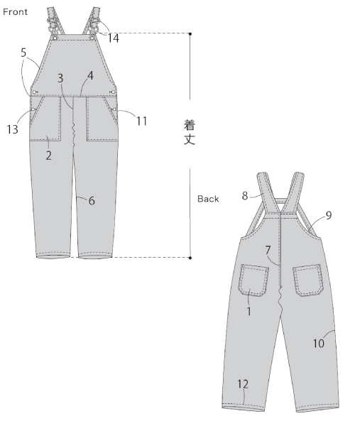 BT273 デニムのオーバーオール