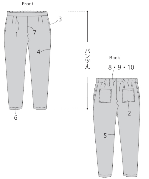 BT300 タック入りテーパードパンツ