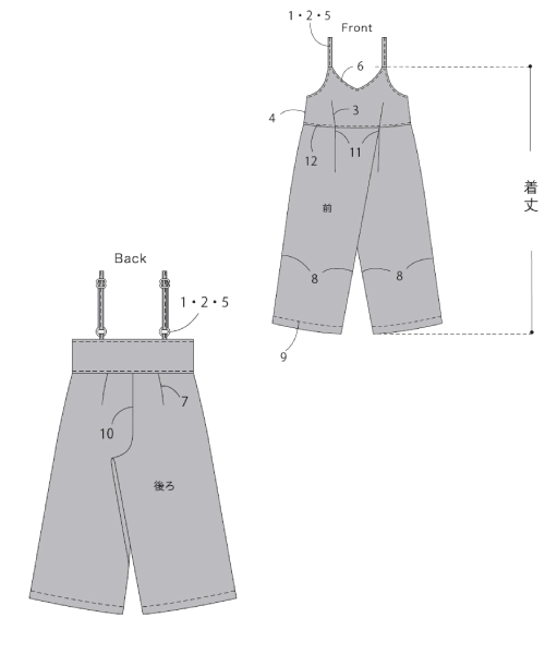 BT314 タックパンツのサロペット