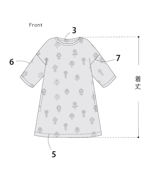 BT339 五分袖ワンピース