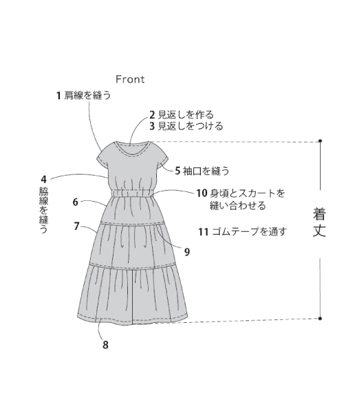 BT343 ティアードワンピース