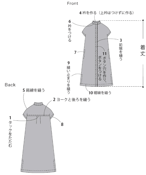 BT345 バンドカラーシャツワンピース
