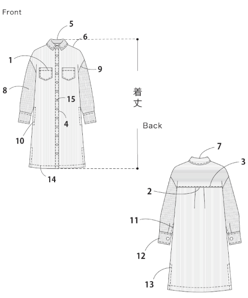 BT348 シンプルシャツワンピース