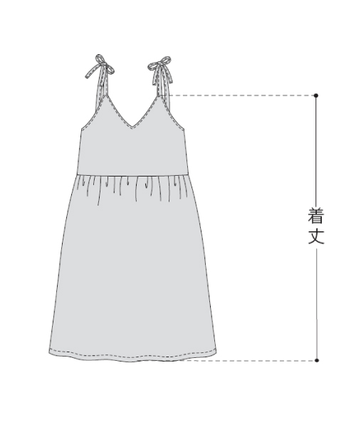 BT401 肩リボンのキャミワンピ