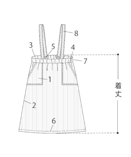 BT414 サスペンダー付きスカート