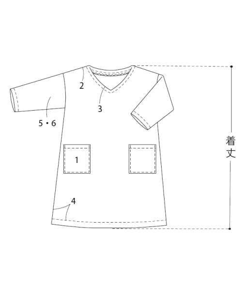 BT434 Vネックのワンピース