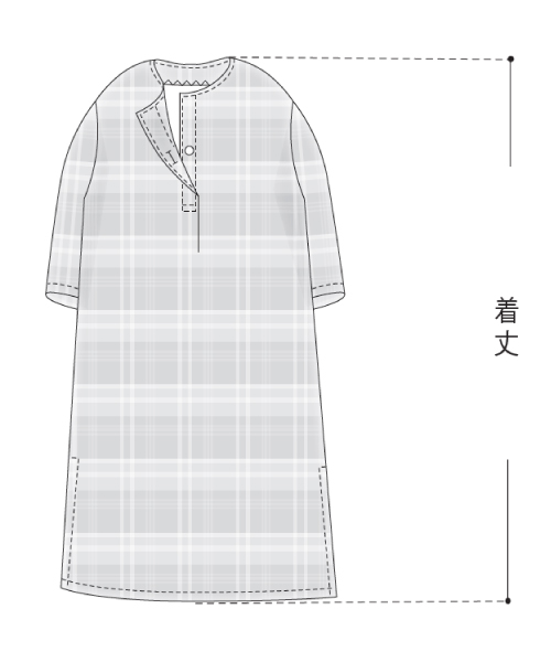 BT454 ヘンリーネック風ワンピ