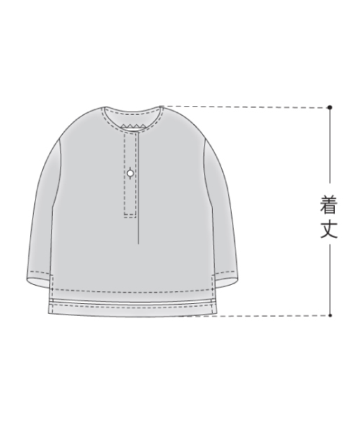 BT455 ヘンリーネック風シャツ