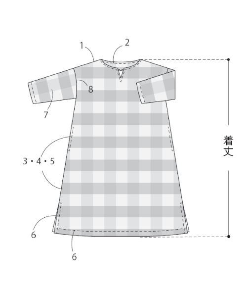 BT469 衿ぐりスリットのワンピース