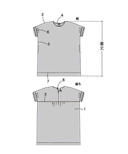 BT488 ヨーク切り替えワンピ