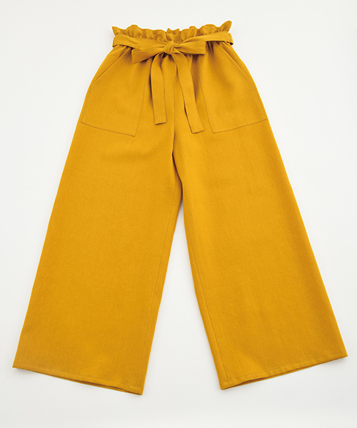 BT564 ウエストフリルのワイドパンツ