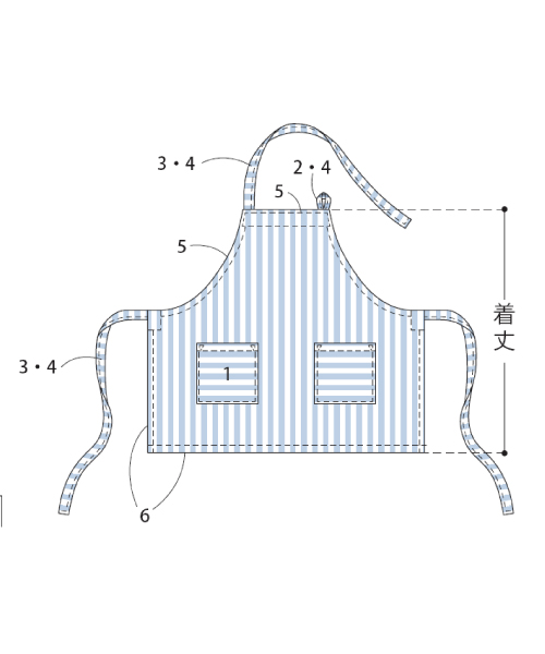 BT577 後ろ結びのエプロン