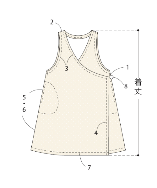 BT579 ポケット付きエプロンドレス