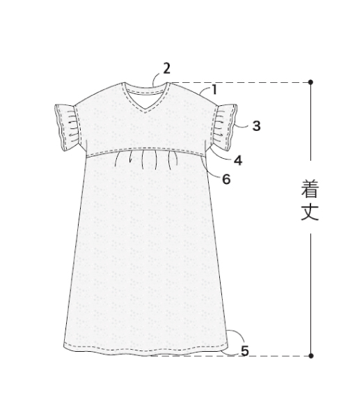 BT586 フリル袖のワンピース