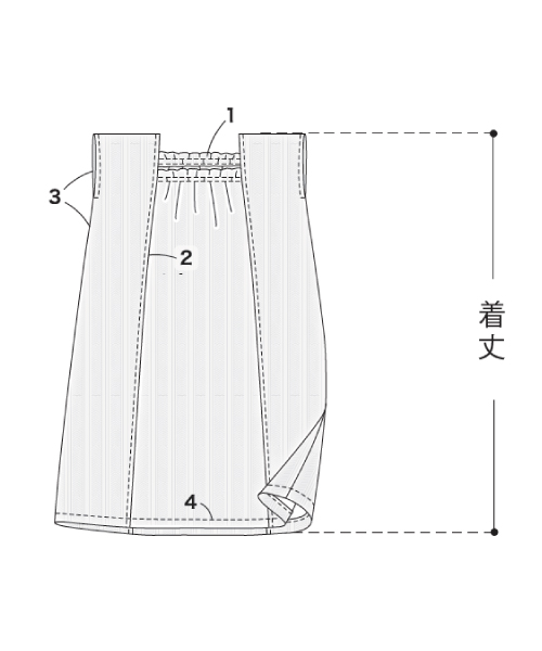 BT588 まっすぐ縫いのスクエアネックワンピ
