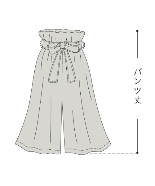 BT610 ウエストフリルのガウチョパンツ