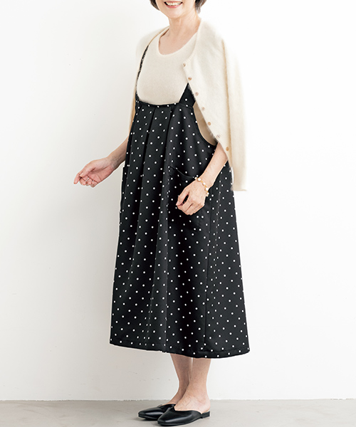 BT620 ボーカラーシャツ&ジャンパースカート