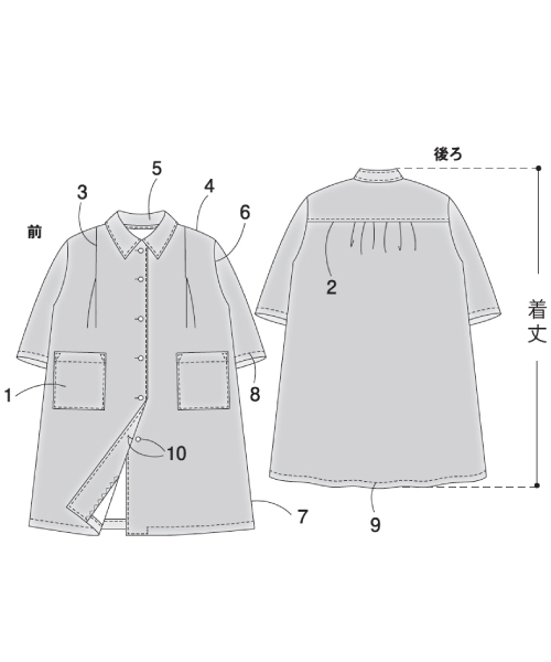BT621 タック入りコート