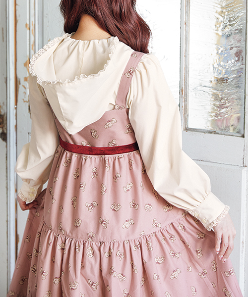 BT659 ティアードジャンパースカート&フードつきブラウス