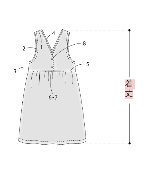 BT674 フロントボタンのジャンパースカート | パターンの通販