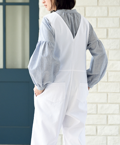 BT675 Vネックサロペット