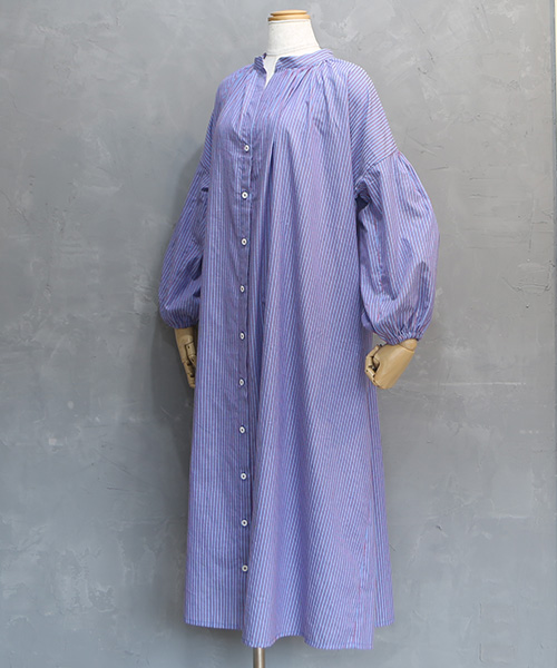 CP0045 ギャザーフレア長袖ワンピース レディース