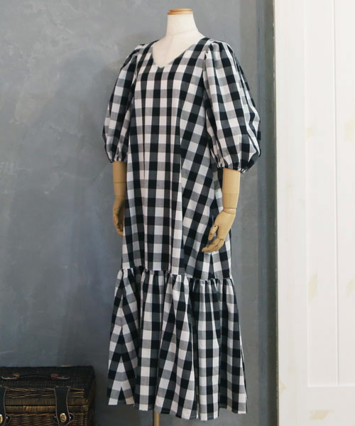 CP0064 ボリュームスリーブワンピース　レディース