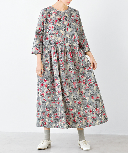 DT016 「手ぬい」のウエスト切り替えワンピース