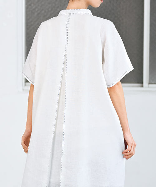 DT018 「手ぬい」のスタンドカラーチュニック