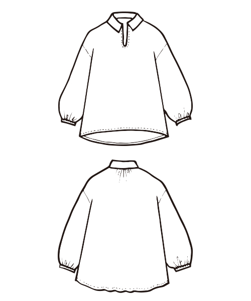 MH005 バッグギャザーかぶりブラウス