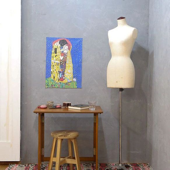 ファブリックポスター ”クリムト 接吻” MINATOMACHI FACTORY (障がい者アート)