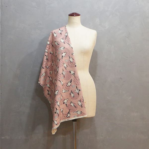 【シーチング:50cm単位】 葛飾北斎 雀・北斎漫画 hk-0001